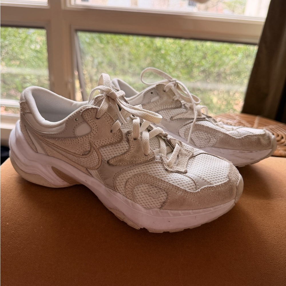 Nike Women's Light Beige Mesh & Suede Sneakers